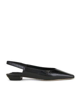 Tony Bianco Akita Flat in Black Crinkle leather block kitten heel loafer